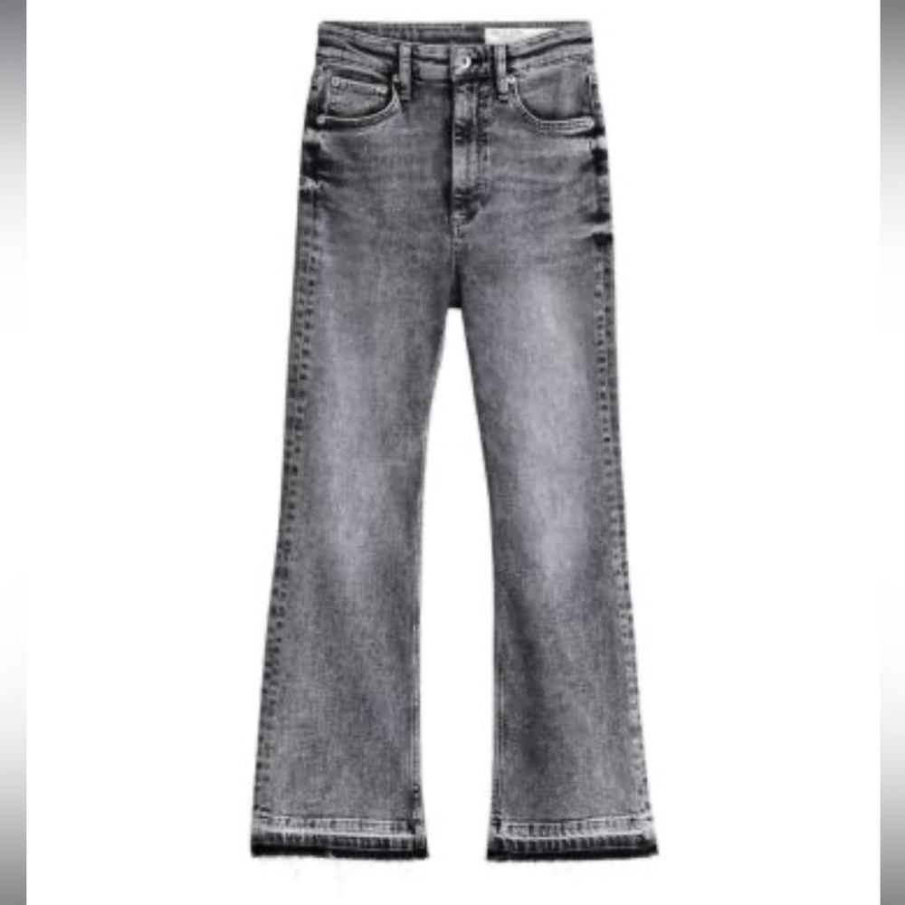 Rag & bone Casey high rise ankle flare - Harley (black wash)